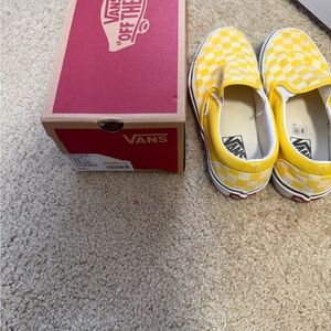Vans Yellow Checkered Slip-On Shoes